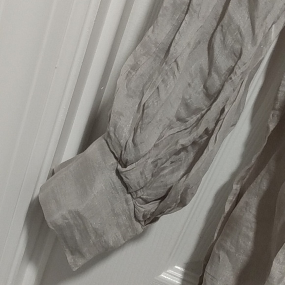 New, Ralph Lauren Black Label Crinkled Organza Puffed Silk Blend Blouse - Picture 11 of 16